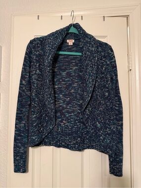Mossimo Supply Co. Blue Marled Open-Front Cardigan